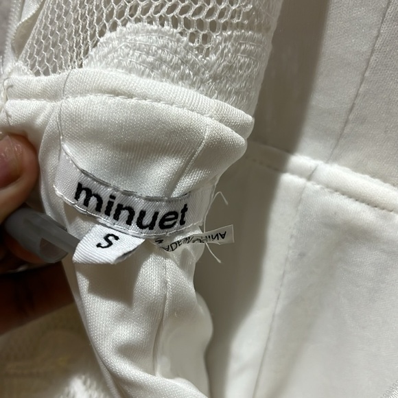 Minuet White Sequin Dress Size S Floral Pattern Sleeveless Prom Formal Wedding - Picture 9 of 12